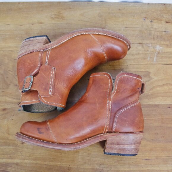 USA Made Timberland Boot Company Brown Leather Buckle Strap Ankle Boots - Picture 6 of 11